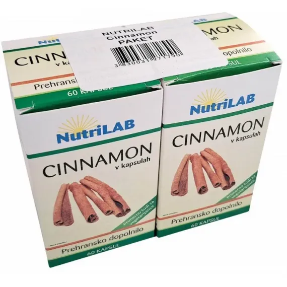 NutriLAB, Cinnamon 300 mg, 2 X 60 kapsul, paket