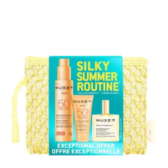 Nuxe, Sun set svilnata poletna rutina, (krema ZF50+ 50 ml + pršilo ZF50 150 ml + suho olje 50 ml)
