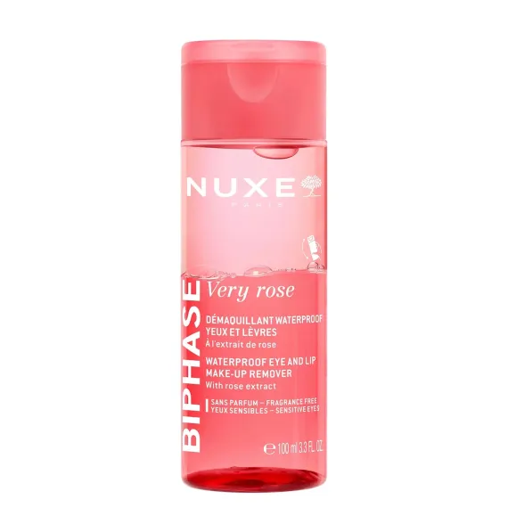 Nuxe, Very Rose Biphase dvofazni odstranjevalec ličil za oči in ustnice, 100 ml