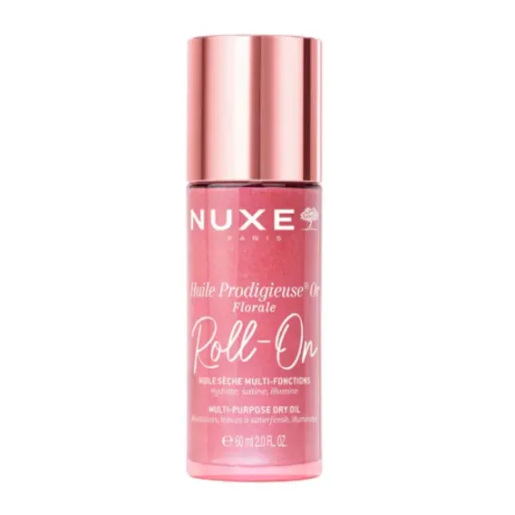 Nuxe, Prodigieuse Or Florale roll-on večnamensko suho olje za lase, obraz in telo z bleščicami, 60 ml