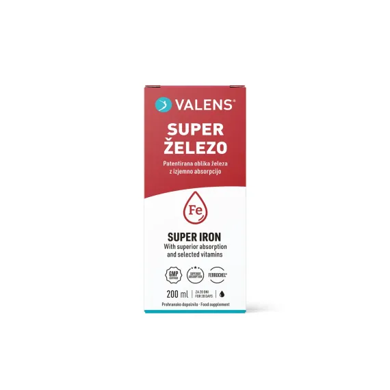 Valens, super železo tekočina, 200 ml