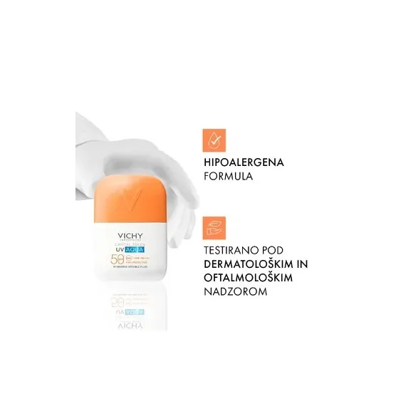 Vichy, Capital Soleil UV Aqua nevidni vlažilni fluid ZF50, 50 ml