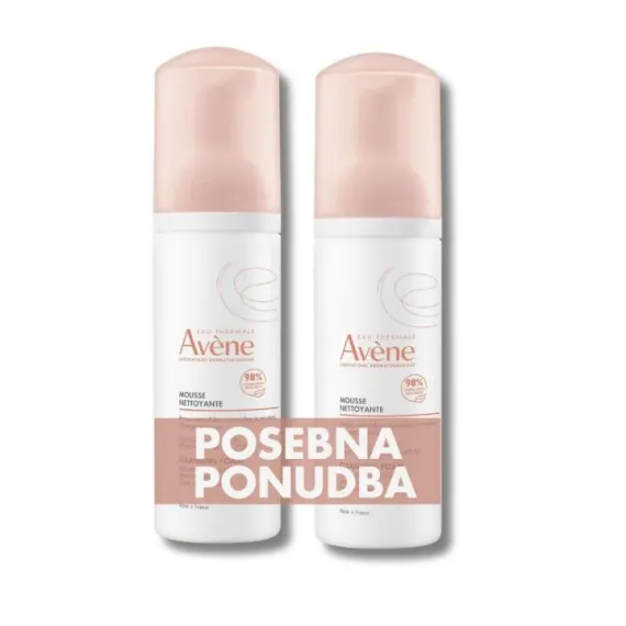 Avene, Pena za čiščenje kože, dvojno pakiranje posebna ponudba, 150 ml + 150 ml