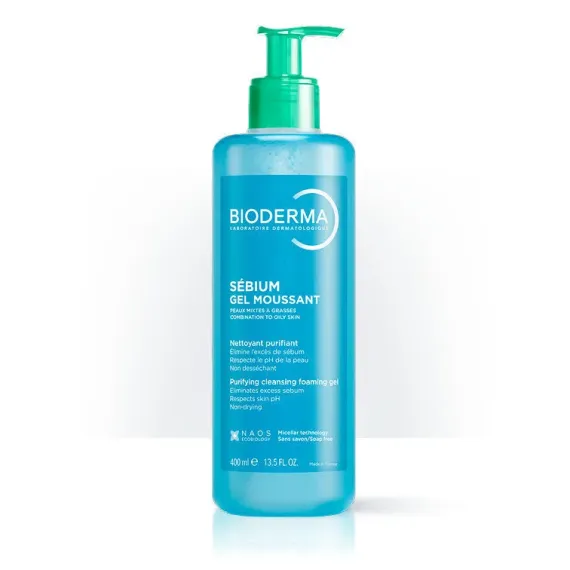 Bioderma, Sebium Gel Moussant peneči gel za čiščenje kože, plastenka s pumpico, 400 ml