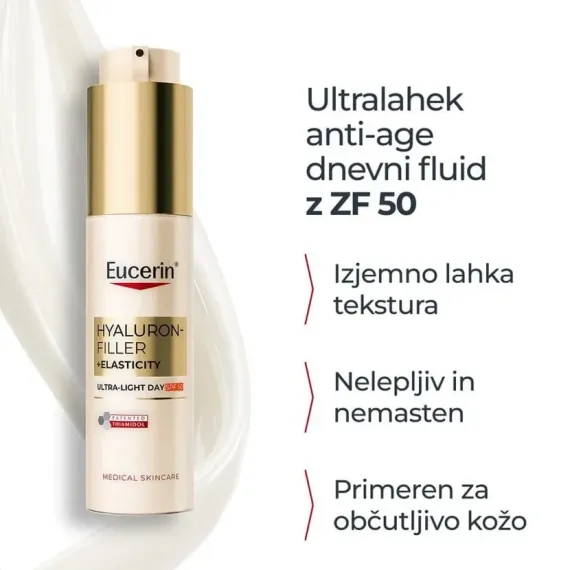 Eucerin, Hyaluron-Filler + Elasticity ultralahki dnevni fluid ZF50, 50 ml