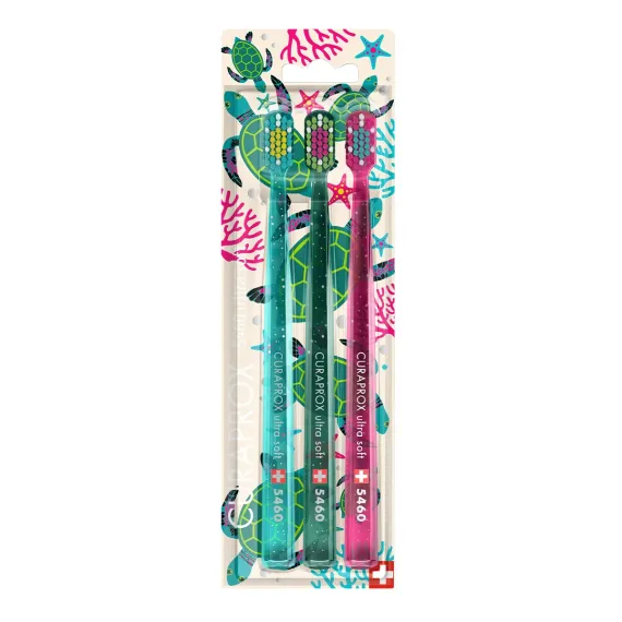 Curaprox, zobna ščetka CS 5460 ultra soft, Sea Turtle edition, 3 ščetke