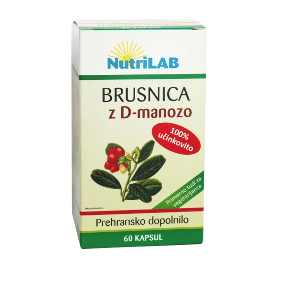 Nutrilab, Brusnica z D-manozo, 60 kapsul