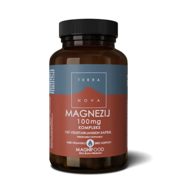 Terranova, Magnezij 100 mg kompleks, 100 kapsul