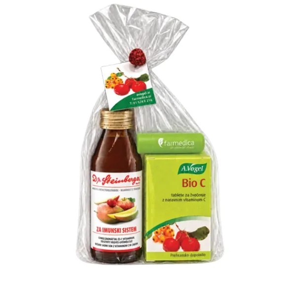 A. Vogel, Bio C tablete za žvečenje z naravnim vitaminom C, 40 tablet + Mazilo za ustnice + Steinberger sok Multifit, 125 ml