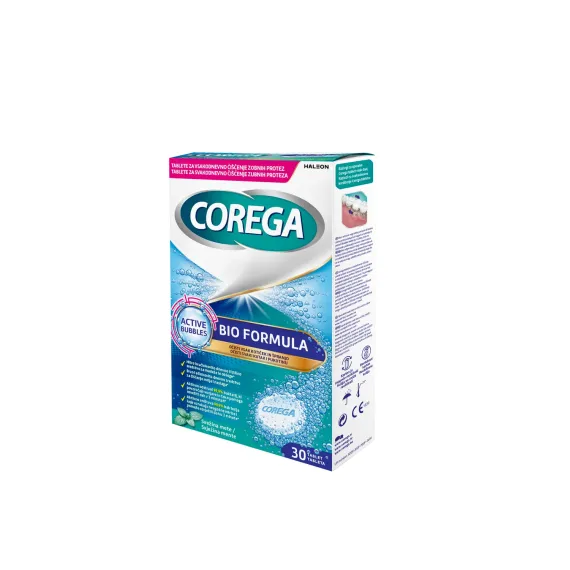 Corega, Bio Formula, tablete za čiščenje zobnih protez, 30 tablet