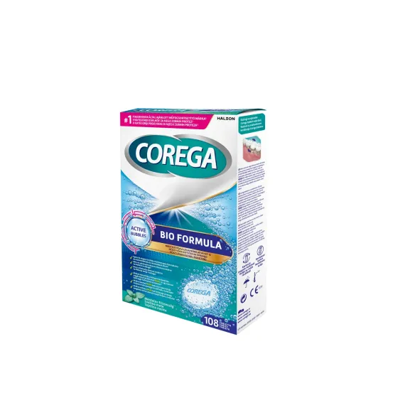 Corega, Bio Formula, tablete za čiščenje zobnih protez, 108 tablet